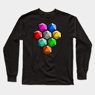 D20 Dice Multicolor Long Sleeve T-Shirt